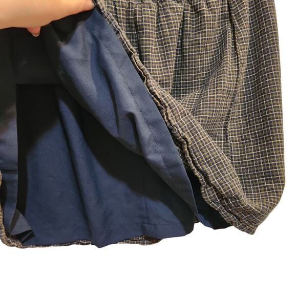 American Eagle Plaid Button Fly A-Line Mini Skirt Casual Retro Y2K Navy Size XL - Picture 5 of 8